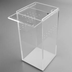 img 2 attached to 🐍 Magnetic Acrylic Reptile Cage 3x3x6 Nano Tall Enclosure - Transparent Reptile Breeding Box Terrarium Tank for Tarantula, Scorpion, Sling, Isopods, Invertebrates, Insects, and Praying Mantis