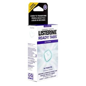 img 1 attached to Convenient Listerine Ready! Tabs Whitening Chewable Tablets: Polar Mint Flavor to 🦷 Combat Bad Breath, Whiten Teeth, and Eliminate Germs Anywhere, 24 ct, Sugar-Free, Gluten-Free
