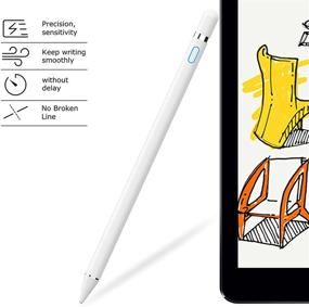 img 1 attached to 🖊 High-Quality Rechargeable Tablet Stylus for Android Devices - White