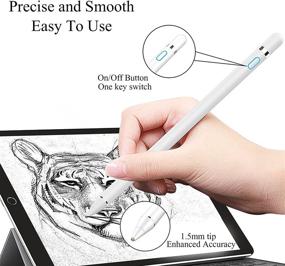 img 2 attached to 🖊 High-Quality Rechargeable Tablet Stylus for Android Devices - White