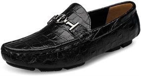 img 4 attached to Loafers Leather Driving Moccasin Business Men's Shoes