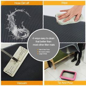 img 1 attached to 🐾 Waretary Cat Litter Mat: Honeycomb Double Layer Waterproof, Super Size & Washable - Ultimate Cat Litter Trap with Scatter Control