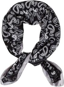 img 4 attached to 🧣 Large Square Silky Smooth Women's Scarf with Paisley Floral Fashion - Ideal Fall Winter Shawl