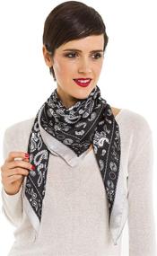 img 1 attached to 🧣 Large Square Silky Smooth Women's Scarf with Paisley Floral Fashion - Ideal Fall Winter Shawl