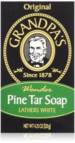 img 4 attached to 🧔 Pack of 4 Grandpa's Soap 4.25 oz Pine Tar