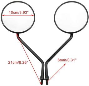 img 2 attached to 🛵 GOOFIT 2pcs 8mm Universal Black Round Plastic Rearview Mirrors for 50cc-250cc ATV Scooter Motorcycle