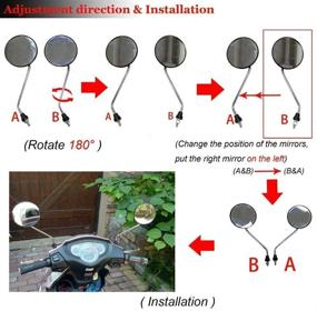 img 3 attached to 🛵 GOOFIT 2pcs 8mm Universal Black Round Plastic Rearview Mirrors for 50cc-250cc ATV Scooter Motorcycle