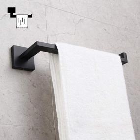 img 2 attached to Modern Black Towel Holder - GERZWY SUS304 Stainless Steel Towel Hanger with Wall Mount - Ideal for Bathroom Lavatory, Contemporary Style - IG1806-BK