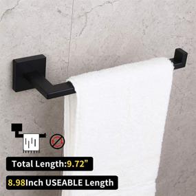 img 3 attached to Modern Black Towel Holder - GERZWY SUS304 Stainless Steel Towel Hanger with Wall Mount - Ideal for Bathroom Lavatory, Contemporary Style - IG1806-BK