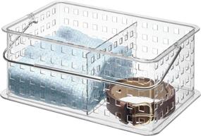 img 1 attached to 🧺 Organize Your Space with the iDesign Spa BPA-Free Plastic Stacking Organizer Handle - Divided Basket, 8.69" x 13.94" x 5.13