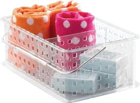 img 3 attached to 🧺 Organize Your Space with the iDesign Spa BPA-Free Plastic Stacking Organizer Handle - Divided Basket, 8.69" x 13.94" x 5.13