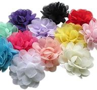 chenkou craft 12pcs big 55mm organza ribbon bows flowers: stunning wedding party decorations logo