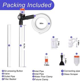 img 1 attached to Hachtecpet Aquarium Gravel Vacuum Cleaner: Efficient Fish Tank Siphon Cleaning with Algae Scrapers, Air-Pressing Button, Water Changer Kit for Water Changing, and Sand Cleaning