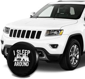 img 1 attached to 🚙 MSGUIDE Spare Tire Covers: Sleep Around Waterproof Dust-Proof Sun Protectors for Jeep, Trailer, Rv, SUV - Universal Wheel Cover for Various Vehicles (14-17 inch)