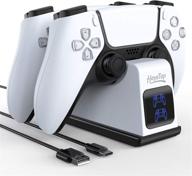 🎮 heystop ps5 controller charger station: dualsense charging dock with led indicator - fast and compatible charging for sony playstation 5 controller логотип