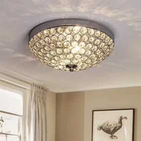 img 4 attached to 💡 Enhance Your Space with DLLT Modern Flush Mount Crystal Ceiling Light: 2-Light Small Chandelier for Bedroom, Entryway, Dining Room & More!