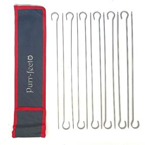 img 3 attached to 🍢 Flat Metal BBQ Barbecue Skewers 13.5" Stainless Steel Shish Kebob Sticks - Set of 12 Purr-fecto Kabob Skewers for Grilling Meat, Shrimp, Chicken, Vegetable - Reusable BBQ Sticks