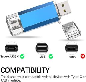 img 3 attached to 📱 Флэш-накопитель OTG Dual USB 3.0 Type C ёмкостью 32 ГБ, USB C Thumb Drive, память для смартфонов с поддержкой USB-C, планшетов и нового MacBook от TOPESEL.