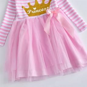 img 2 attached to 🌸 DXTON Little Girls Toddler Winter Long Sleeve Flower Party Tutu Dresses: Stylish & Warm Collection for 2-8T