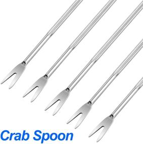 img 2 attached to 🦞 Premium 20-Piece Silver Stainless Steel Seafood Forks Picks - High-Quality Utensils for Seafood Lovers