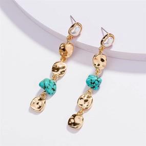 img 2 attached to CUSTZ Earrings Turquoise Statement Js000059