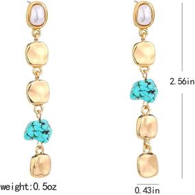 img 1 attached to CUSTZ Earrings Turquoise Statement Js000059