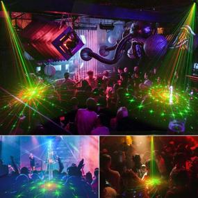 img 3 attached to 🎉 AMKI Party Light: DJ Disco Light with Sound Activated 120 Patterns RGB Projector, USB Powered 8 Eyes Stage Light. Remote Control Included for Karaoke, Xmas, KTV, Bar, Party, and Home Decorations. Timer Equipped.