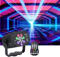 🎉 amki party light: dj disco light with sound activated 120 patterns rgb projector, usb powered 8 eyes stage light. remote control included for karaoke, xmas, ktv, bar, party, and home decorations. timer equipped. логотип