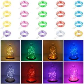 img 4 attached to 🌟 Fairy Lights Battery Operated: 20 Pack LED Starry String Lights, Waterproof Firefly Lights for DIY Wedding, Table, Party, Christmas Decor - 8 Colors