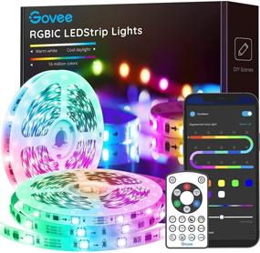 img 4 attached to 🔌 Govee RGBIC LED Strip Lights, 32.8FT Bluetooth DIY Color Changing LED Lights with Music Mode, Timer, App and Remote Control, for Bedroom, Kitchen, Living Room, Party (2×16.4FT)