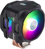 💨 coolermaster masterair ma610p argb воздушный охладитель процессора cpu с 6 тепловыми трубками, алюминиевыми рёбрами и вентиляторами push-pull dual sickleflow argb - совместим с amd ryzen и intel 1200/1151 логотип