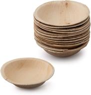 🌱 pack of 20 natural biodegradable palm leaf bowls - round 4 inch, soak free & 100% compostable - better than paper or bamboo logo