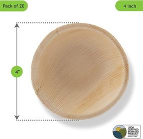 img 3 attached to 🌱 Pack of 20 Natural Biodegradable Palm Leaf Bowls - Round 4 inch, Soak Free & 100% Compostable - Better than Paper or Bamboo