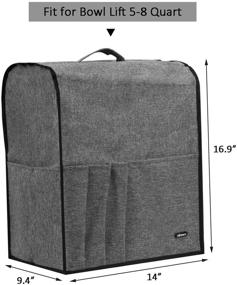 img 3 attached to 🧺 Akinerri Kitchen Aid Mixer Cover - Dust Proof Cover with Accessory Storage Pockets and Handles - Kitchen Appliance Cloth Cover Organizer Bag - Fits All Tilt Head and Bowl Lift Models