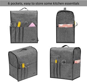 img 2 attached to 🧺 Akinerri Kitchen Aid Mixer Cover - Dust Proof Cover with Accessory Storage Pockets and Handles - Kitchen Appliance Cloth Cover Organizer Bag - Fits All Tilt Head and Bowl Lift Models