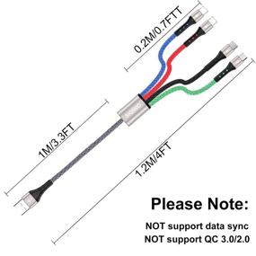 img 2 attached to 🔌 SIQIWO [4FT/2-Pack] Multi USB Charger Cable 3A: Fast Charging Cord for Tablets & Android Smartphones - Type-C, Micro USB, and More