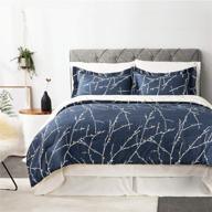 🛏️ bedsure king size comforter set - navy blue tree branch pattern printed - 8 piece reversible bed in a bag: comforter, 2 pillow shams, flat sheet, fitted sheet, bed skirt, 2 pillowcases logo