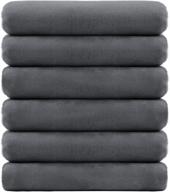 🛀 highly absorbent microfiber bath towels set - soft and multipurpose for bathroom, pool, fitness, spa, yoga, sports - 6 pack - grey - 27"x55 logo