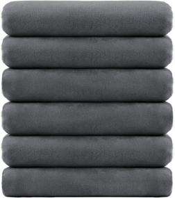 img 4 attached to 🛀 Highly Absorbent Microfiber Bath Towels Set - Soft and Multipurpose for Bathroom, Pool, Fitness, Spa, Yoga, Sports - 6 Pack - Grey - 27"x55