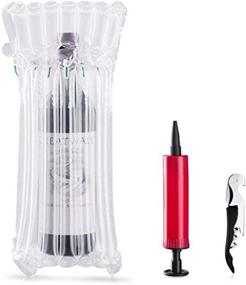 img 4 attached to 🍷 36 PCS Wine Bottle Protector Gas Column Wrap Bags: Leakproof Glass Travel Transport Sleeves for Cushioned Safety, with Bonus Air Pump and Wine Opener