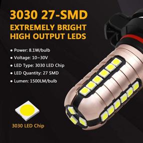 img 3 attached to Phinlion PSX24W 2504 LED Fog Light Bulbs: Super Bright 3000 Lumens DRL Replacement, 6000K Xenon White