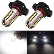 phinlion psx24w 2504 led fog light bulbs: super bright 3000 lumens drl replacement, 6000k xenon white logo