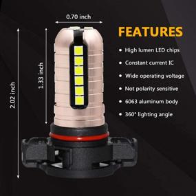 img 1 attached to Phinlion PSX24W 2504 LED Fog Light Bulbs: Super Bright 3000 Lumens DRL Replacement, 6000K Xenon White