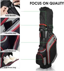 img 1 attached to 🏌️ Golf Stand Bag with 14-Way Top Dividers, Ergonomic Design, 8 Pockets, Dual Strap & Rain Hood included