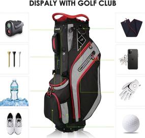 img 2 attached to 🏌️ Golf Stand Bag with 14-Way Top Dividers, Ergonomic Design, 8 Pockets, Dual Strap & Rain Hood included