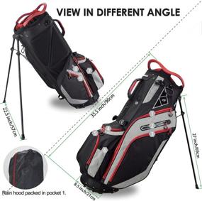 img 3 attached to 🏌️ Golf Stand Bag with 14-Way Top Dividers, Ergonomic Design, 8 Pockets, Dual Strap & Rain Hood included