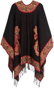 img 3 attached to Vintage Print MissShorthair Women's Shawls and Wraps Poncho Cape - Perfect Gift for Women