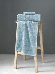 img 1 attached to 🛁 Premium 6-Piece Classic Turkish Towel Set - Luxury Bathroom Decorative Towels | Soft, Absorbent 100% Cotton | Bath, Hand & Washcloth Bundle - Blue