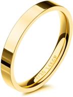nokmit 3mm 14k gold filled rings: stacking statement bands for women, girls – comfort fit, plain dome - sizes 5 to 10 logo