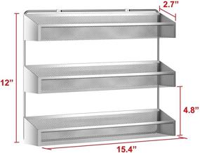 img 3 attached to 🌶️ Auledio Chrome Spice Rack Organizer: 3-Tier Storage Shelf for Kitchen, Bathroom, and Pantry